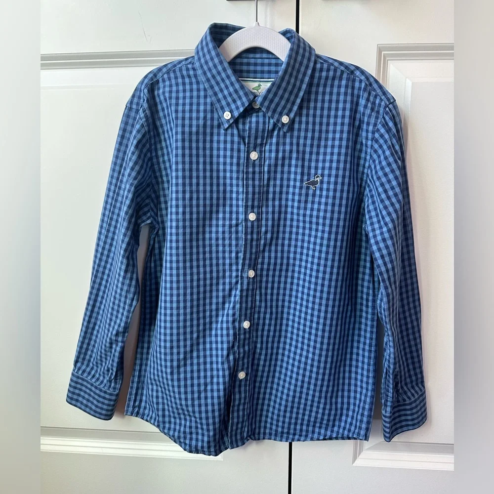 Blue Checkered Kids Button Down Shirt - Picture 1 of 4